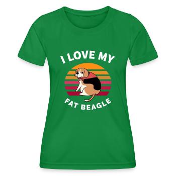 I love my Fat Beagle - T-shirt sport Femme - vert - Devant - AI Model Female 172 dark (172cm)