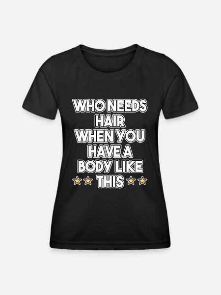 Glatzkopf Bodybuilder - Frauen Funktions-T-Shirt - Schwarz