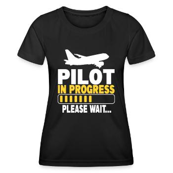Pilot In Progress Please Wait - Women's Functional T-Shirt - black - Front - AI Model Female 172 light (172cm)