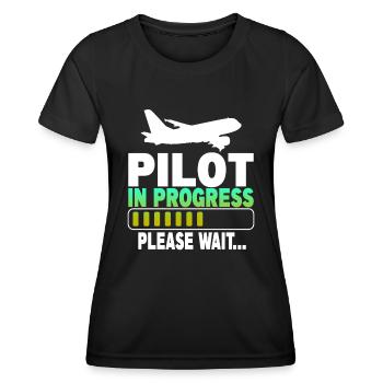 Pilot In Progress Please Wait - Women's Functional T-Shirt - black - Front - AI Model Female 172 light (172cm)