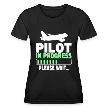 Pilot In Progress Please Wait - Women's Functional T-Shirt - black - Front - AI Model Female 172 light (172cm)
