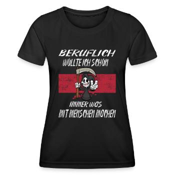 Beruflich Sensenmann - Frauen Funktions-T-Shirt - Schwarz - Vorne - AI Model Female 172 light (172cm)