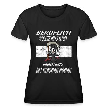 Beruflich Sensenmann - Frauen Funktions-T-Shirt - Schwarz - Vorne - AI Model Female 172 light (172cm)