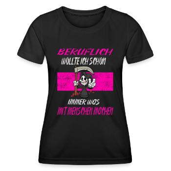 Beruflich Sensenmann - Frauen Funktions-T-Shirt - Schwarz - Vorne - AI Model Female 172 light (172cm)