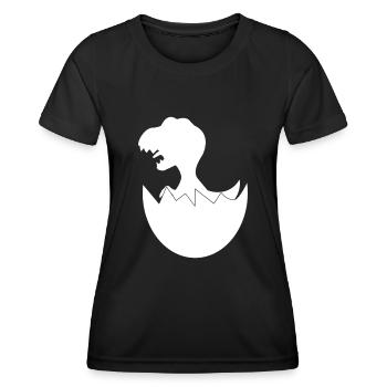 Baby dinosaur hatches from the egg - Women's Functional T-Shirt - black - Front - AI Model Female 172 light (172cm)