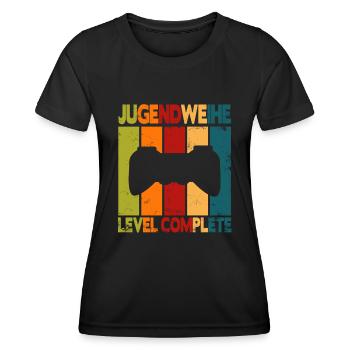 Jugendweihe Level Complete - Frauen Funktions-T-Shirt - Schwarz - Vorne - AI Model Female 172 light (172cm)