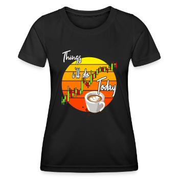Café et commerce - T-shirt sport Femme - noir - Devant - AI Model Female 172 light (172cm)