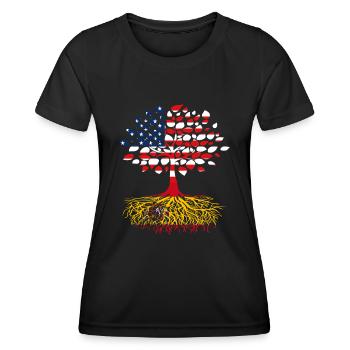 Américains d’origine espagnole - T-shirt sport Femme - noir - Devant - AI Model Female 172 light (172cm)