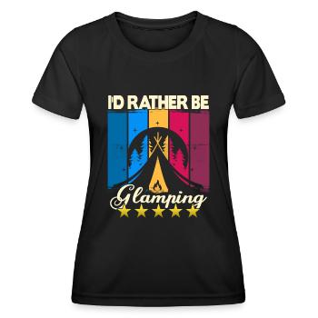 I'd rather be Glamping - Women's Functional T-Shirt - black - Front - AI Model Female 172 light (172cm)