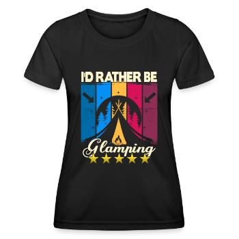 I'd rather be Glamping - Women's Functional T-Shirt - black - Front - AI Model Female 172 light (172cm)