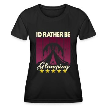 I'd rather be Glamping - Women's Functional T-Shirt - black - Front - AI Model Female 172 light (172cm)