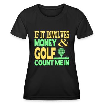 Argent et golf - T-shirt sport Femme - noir - Devant - AI Model Female 172 light (172cm)