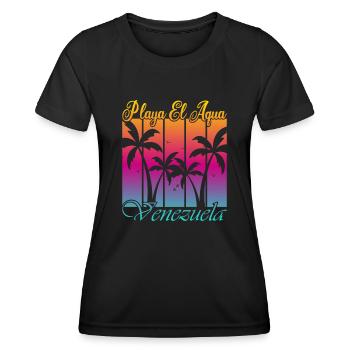 Playa El Aqua Venezuela - T-shirt sport Femme - noir - Devant - AI Model Female 172 light (172cm)
