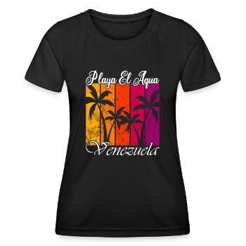 Playa El Aqua Venezuela - T-shirt sport Femme - noir - Devant - AI Model Female 172 light (172cm)