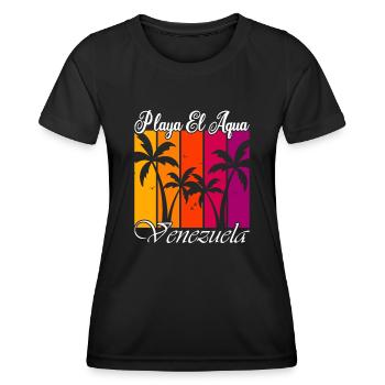 Playa El Aqua Venezuela - T-shirt sport Femme - noir - Devant - AI Model Female 172 light (172cm)