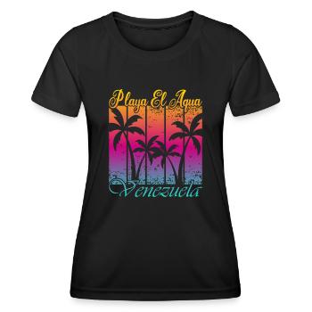 Playa El Aqua Venezuela - T-shirt sport Femme - noir - Devant - AI Model Female 172 light (172cm)