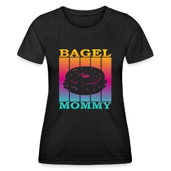 Bagel Mommy - Frauen Funktions-T-Shirt - Schwarz - Vorne - AI Model Female 172 light (172cm)