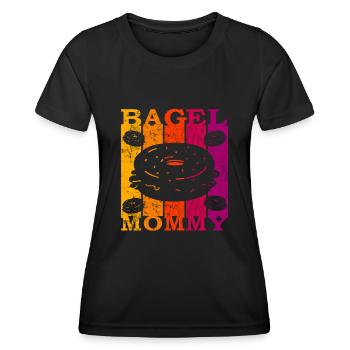 Bagel Mommy - Frauen Funktions-T-Shirt - Schwarz - Vorne - AI Model Female 172 light (172cm)