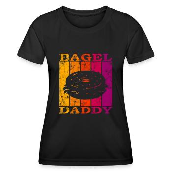 Bagel Daddy - Frauen Funktions-T-Shirt - Schwarz - Vorne - AI Model Female 172 light (172cm)