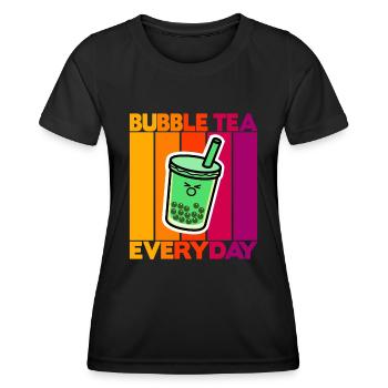 Bubble Tea tous les jours - T-shirt sport Femme - noir - Devant - AI Model Female 172 light (172cm)