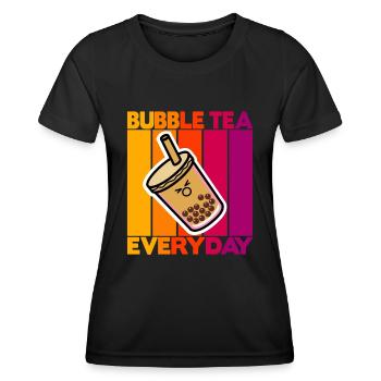 Bubble Tea tous les jours - T-shirt sport Femme - noir - Devant - AI Model Female 172 light (172cm)