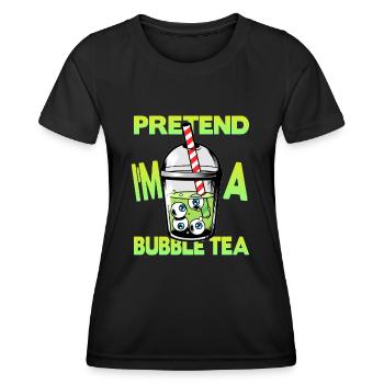 Faire semblant d’être un Bubble Tea - T-shirt sport Femme - noir - Devant - AI Model Female 172 light (172cm)