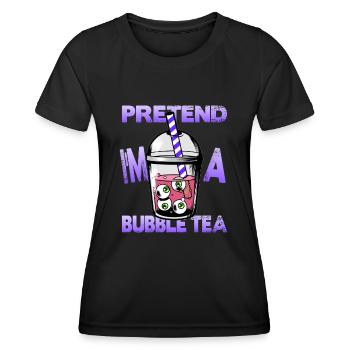 Faire semblant d’être un Bubble Tea - T-shirt sport Femme - noir - Devant - AI Model Female 172 light (172cm)