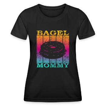 Bagel Mommy - Frauen Funktions-T-Shirt - Schwarz - Vorne - AI Model Female 172 light (172cm)