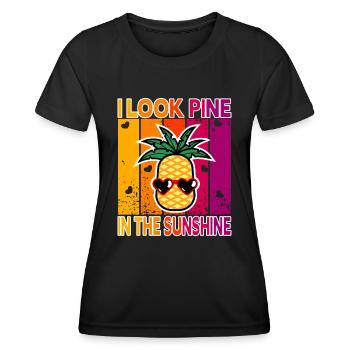 Je regarde le pin au soleil - T-shirt sport Femme - noir - Devant - AI Model Female 172 light (172cm)
