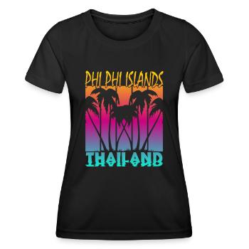 Vintage Phi Phi Islands Thaïlande - T-shirt sport Femme - noir - Devant - AI Model Female 172 light (172cm)