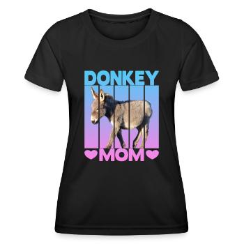Maman âne - T-shirt sport Femme - noir - Devant - AI Model Female 172 light (172cm)