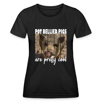 Pot Bellied Pigs are Pretty cool - Frauen Funktions-T-Shirt - Schwarz - Vorne - AI Model Female 172 light (172cm)