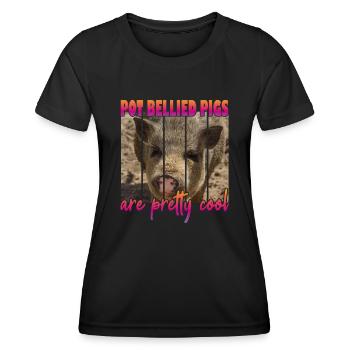 Pot Bellied Pigs are Pretty cool - Frauen Funktions-T-Shirt - Schwarz - Vorne - AI Model Female 172 light (172cm)