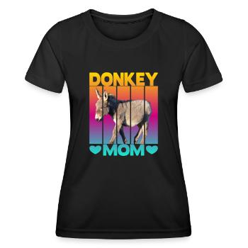 Maman âne - T-shirt sport Femme - noir - Devant - AI Model Female 172 light (172cm)