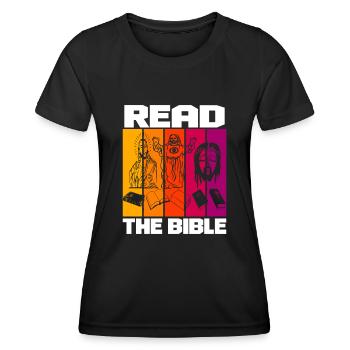 Lire la Bible - T-shirt sport Femme - noir - Devant - AI Model Female 172 light (172cm)
