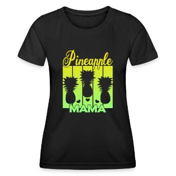 Vintage Pineapple Mama Sunset - Women's Functional T-Shirt - black - Front - AI Model Female 172 light (172cm)