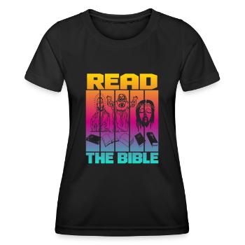 Lire la Bible - T-shirt sport Femme - noir - Devant - AI Model Female 172 light (172cm)