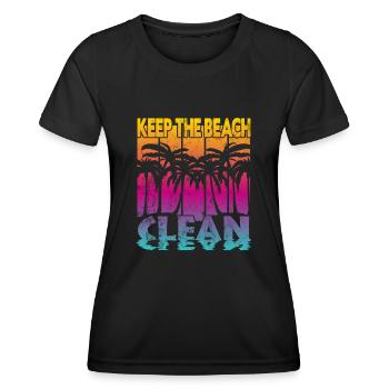 Gardez la plage propre - T-shirt sport Femme - noir - Devant - AI Model Female 172 light (172cm)