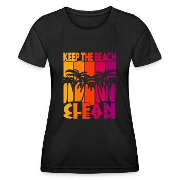 Gardez la plage propre - T-shirt sport Femme - noir - Devant - AI Model Female 172 light (172cm)