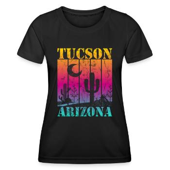 Tucson, Arizona - T-shirt sport Femme - noir - Devant - AI Model Female 172 light (172cm)