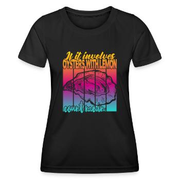Huîtres au citron - T-shirt sport Femme - noir - Devant - AI Model Female 172 light (172cm)