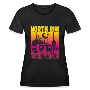 North Rim Grand Canyon Camping - Frauen Funktions-T-Shirt - Schwarz - Vorne - AI Model Female 172 light (172cm)