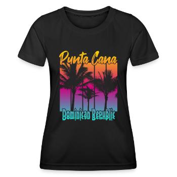 Punta Cana République dominicaine - T-shirt sport Femme - noir - Devant - AI Model Female 172 light (172cm)