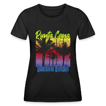 Punta Cana République dominicaine - T-shirt sport Femme - noir - Devant - AI Model Female 172 light (172cm)
