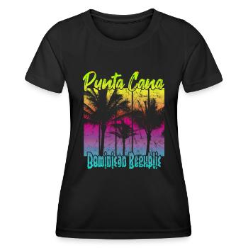 Punta Cana République dominicaine - T-shirt sport Femme - noir - Devant - AI Model Female 172 light (172cm)