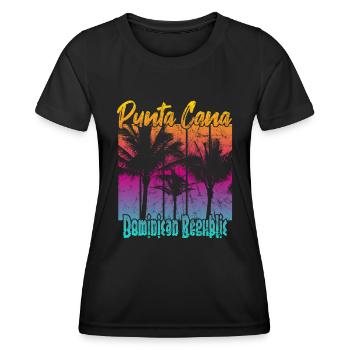 Punta Cana République dominicaine - T-shirt sport Femme - noir - Devant - AI Model Female 172 light (172cm)