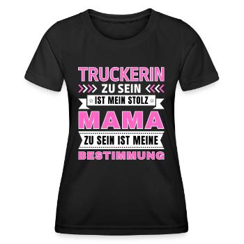 Truckerin zu sein ist mein Stolz; Mama Geschenk - Frauen Funktions-T-Shirt - Schwarz - Vorne - AI Model Female 172 light (172cm)