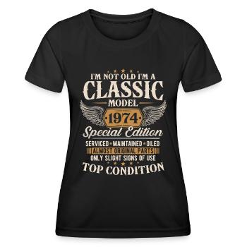 Classic 1974 Vintage Birthday Gift - Women's Functional T-Shirt - black - Front - AI Model Female 172 light (172cm)