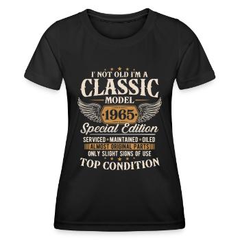 Cadeau d’anniversaire classique 1965 Vintage - T-shirt sport Femme - noir - Devant - AI Model Female 172 light (172cm)