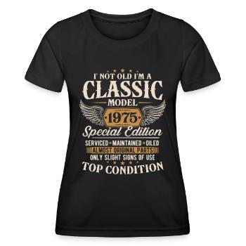 Cadeau d’anniversaire classique 1975 Vintage - T-shirt sport Femme - noir - Devant - AI Model Female 172 light (172cm)